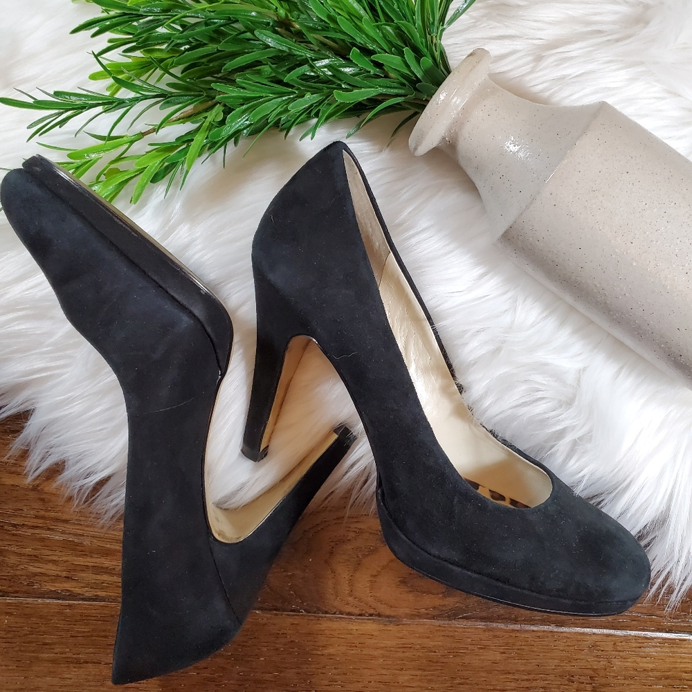 Franco Sarto Napoli Black Suede High Heel | sz 7 - Picture 2 of 8